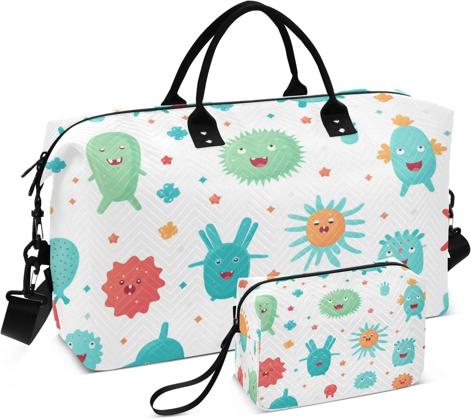 -12- Bacterial Travel Duffle Bag Gym Yoga Carry on Bags for Men Women Weekender Bag