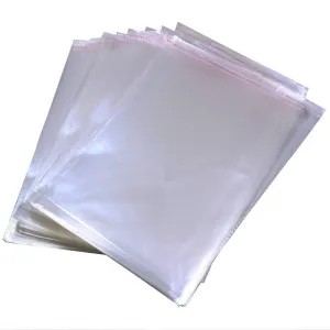 100 Pcs 12"x16" Clear Cellophane Bags Resealable Self Adhesive Sealing Plastic Apparel Bags for Packaging Clothing, T-Shirt, Brochure, Prints, Handicraft Scrapbook Papers Gifts