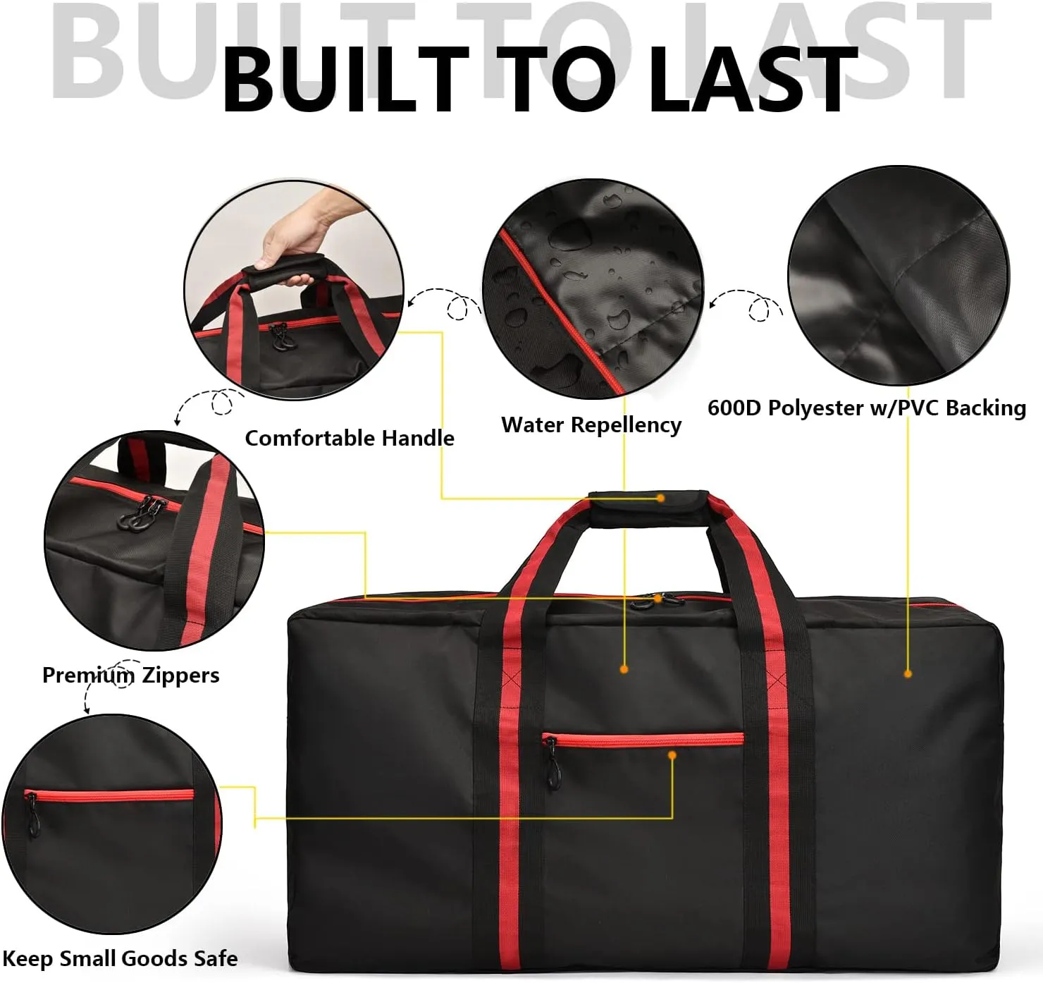 100L Large Duffle Bag for Travel 31.1” Diffle Bag - Overnight Weekender Camping, Storage for Men Women, Grey