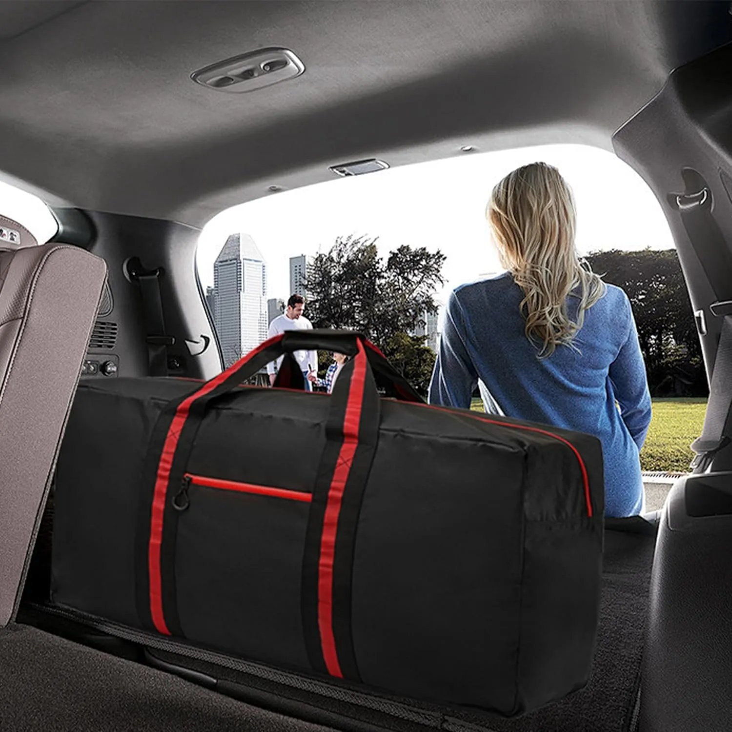 100L Large Duffle Bag for Travel 31.1” Diffle Bag - Overnight Weekender Camping, Storage for Men Women, Grey