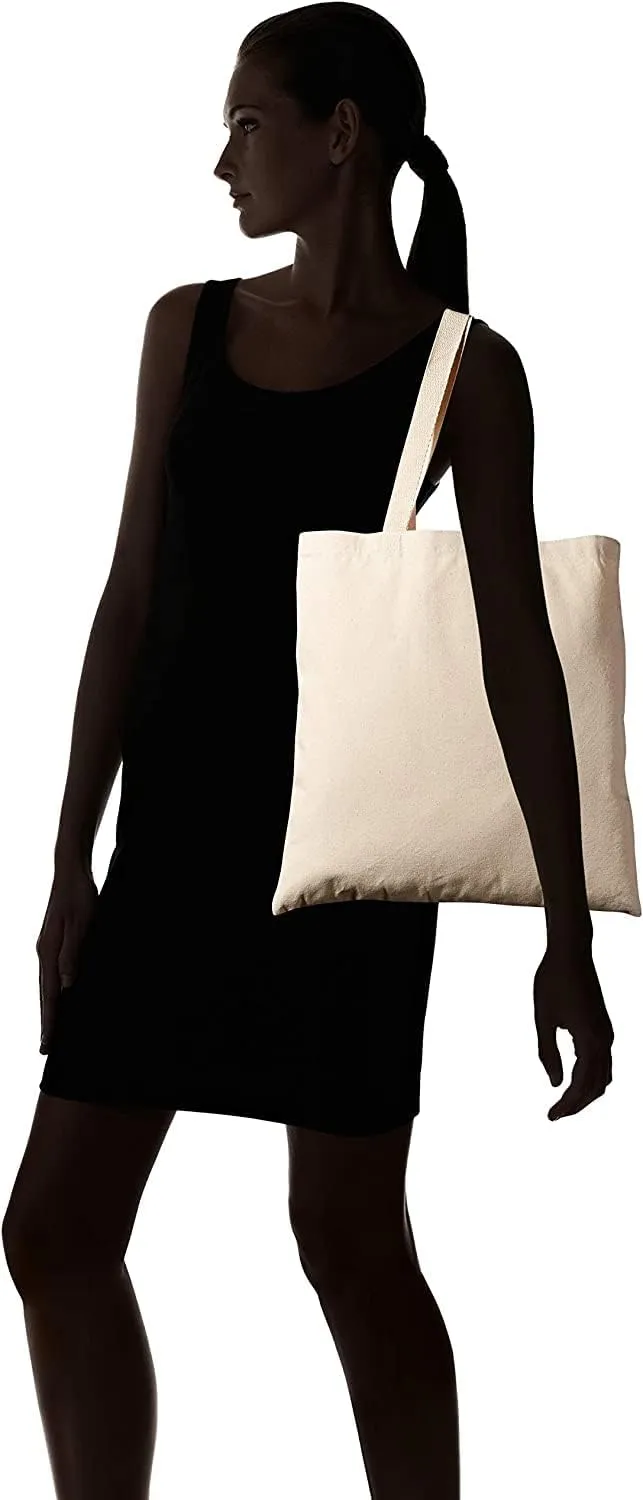 12 Pack Blank Bulk Canvas Cotton Tote Bags Wholesale Natural Reusable Cloth Fabric Plain Bags Decorating Heat Press Printing