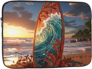 15 Inch Laptop Sleeve Bag Waterproof Shockproof Laptop Case Bags Lightweight Computer Skin Bag Colorful Surfboard Tablet Carrying Case