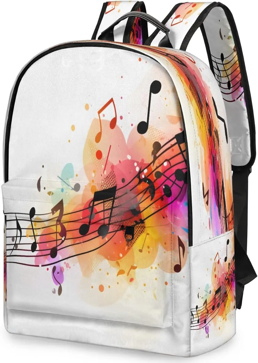 17.5 inch Laptop Backpack Musical Notation College Waterproof Travel Bag Casual Book Bag with Multiple Pockets Laptop Backpacks for Travel Hiking