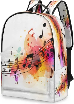 17.5 inch Laptop Backpack Musical Notation College Waterproof Travel Bag Casual Book Bag with Multiple Pockets Laptop Backpacks for Travel Hiking