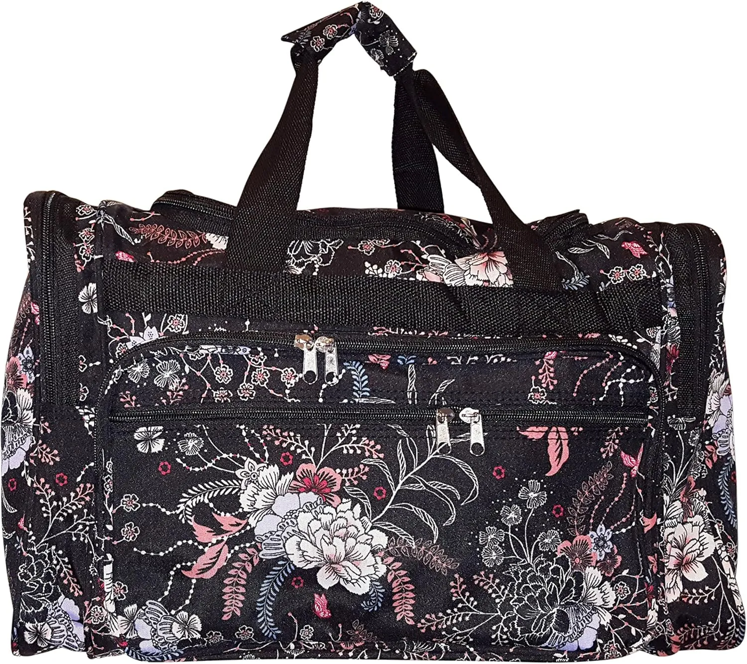 19" Fashion Multi Pocket Duffle Bag - Personalization Available (Blank - Floral)