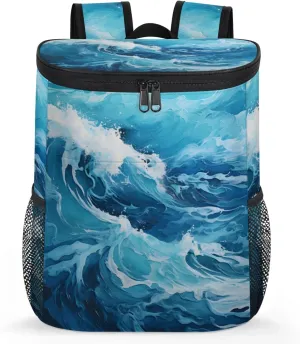 20-Hour Insulated Backpack Cooler Striped Anchor Leakproof Cooler Bag Portable Cooler Backpack