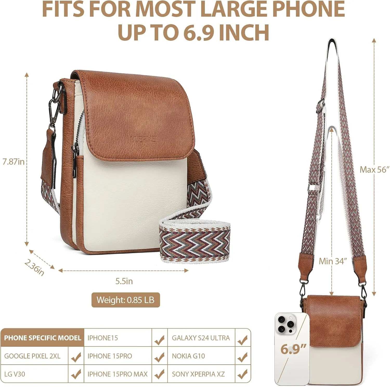 2024 Trendy Crossbody Phone Bag for Women,Mini Cell Phone Crossbody Purse Bags with Multi Pockets