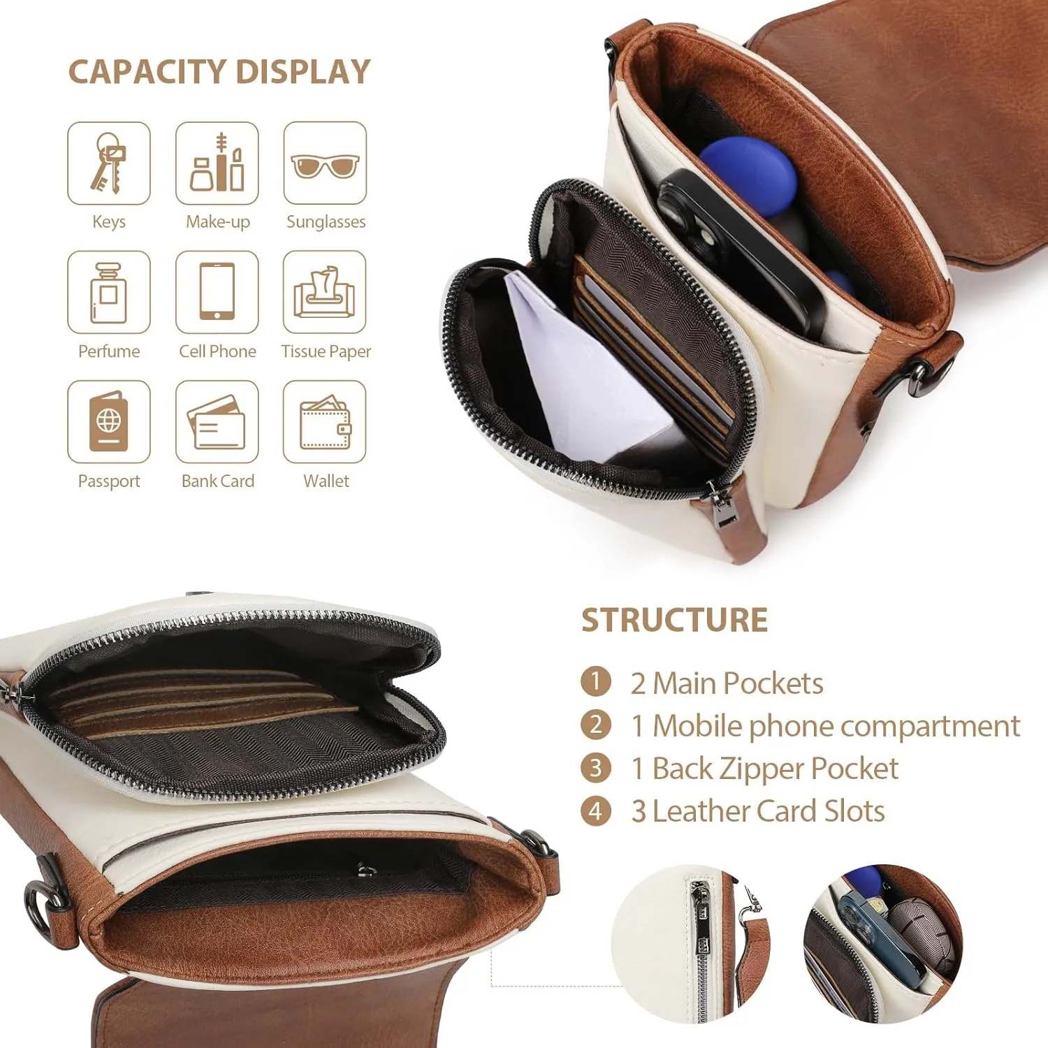 2024 Trendy Crossbody Phone Bag for Women,Mini Cell Phone Crossbody Purse Bags with Multi Pockets