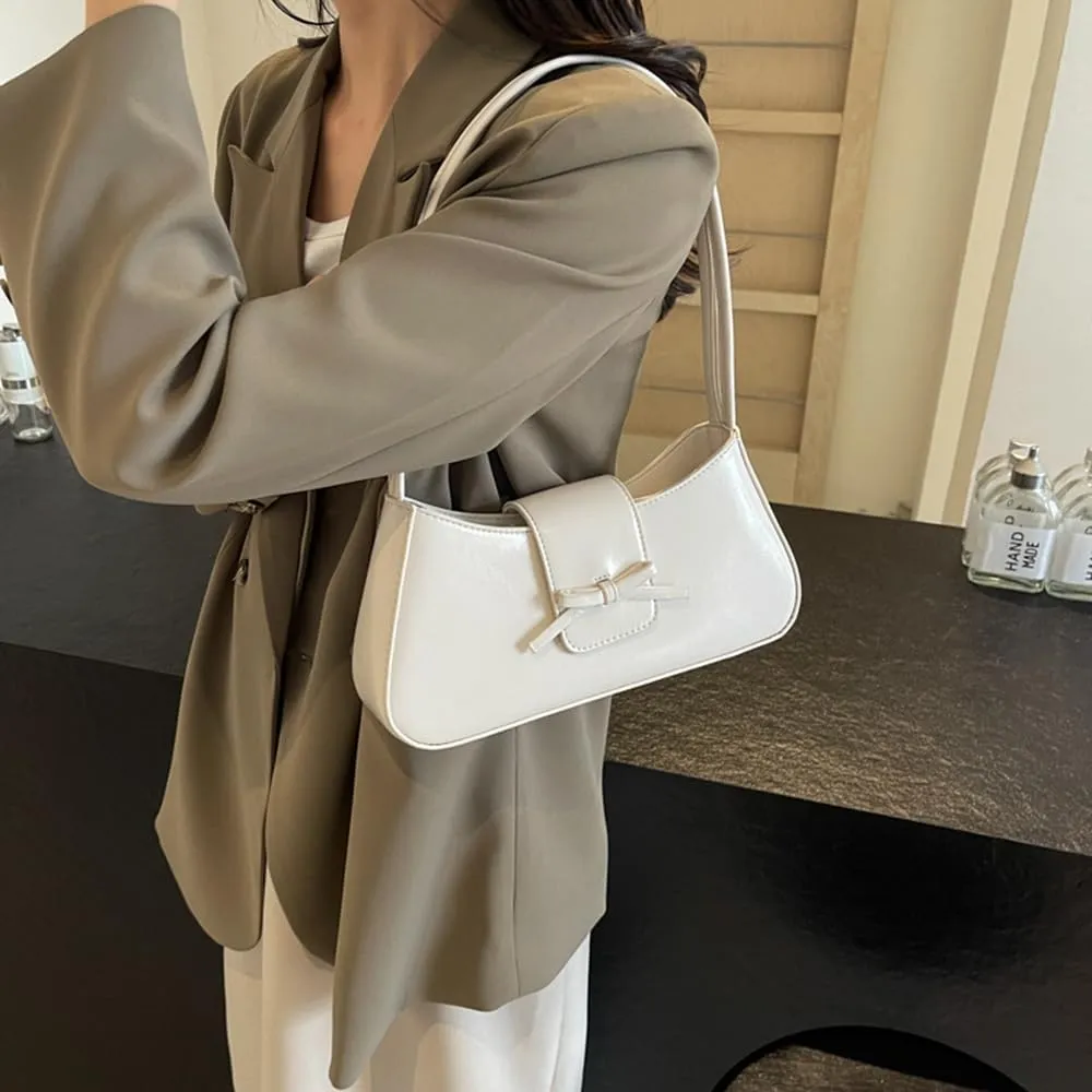 2025 Shoulder Bags for Women Small Y2K Purse Hobo Bags Vegan Leather Handbag Clutch Purse With Bow