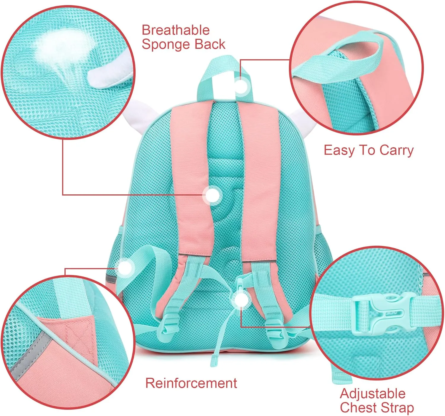 22L Little Rabbit Backpack for Toddler & Preschool Boys Girls 3-9 Years:3D Cartoon Waterproof Large Capacity School Bag,Kindergarten Travel Backpack(Rabbit) ﻿
