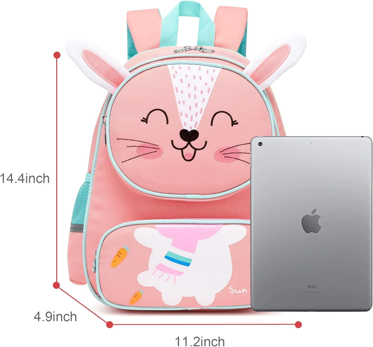 22L Little Rabbit Backpack for Toddler & Preschool Boys Girls 3-9 Years:3D Cartoon Waterproof Large Capacity School Bag,Kindergarten Travel Backpack(Rabbit) ﻿