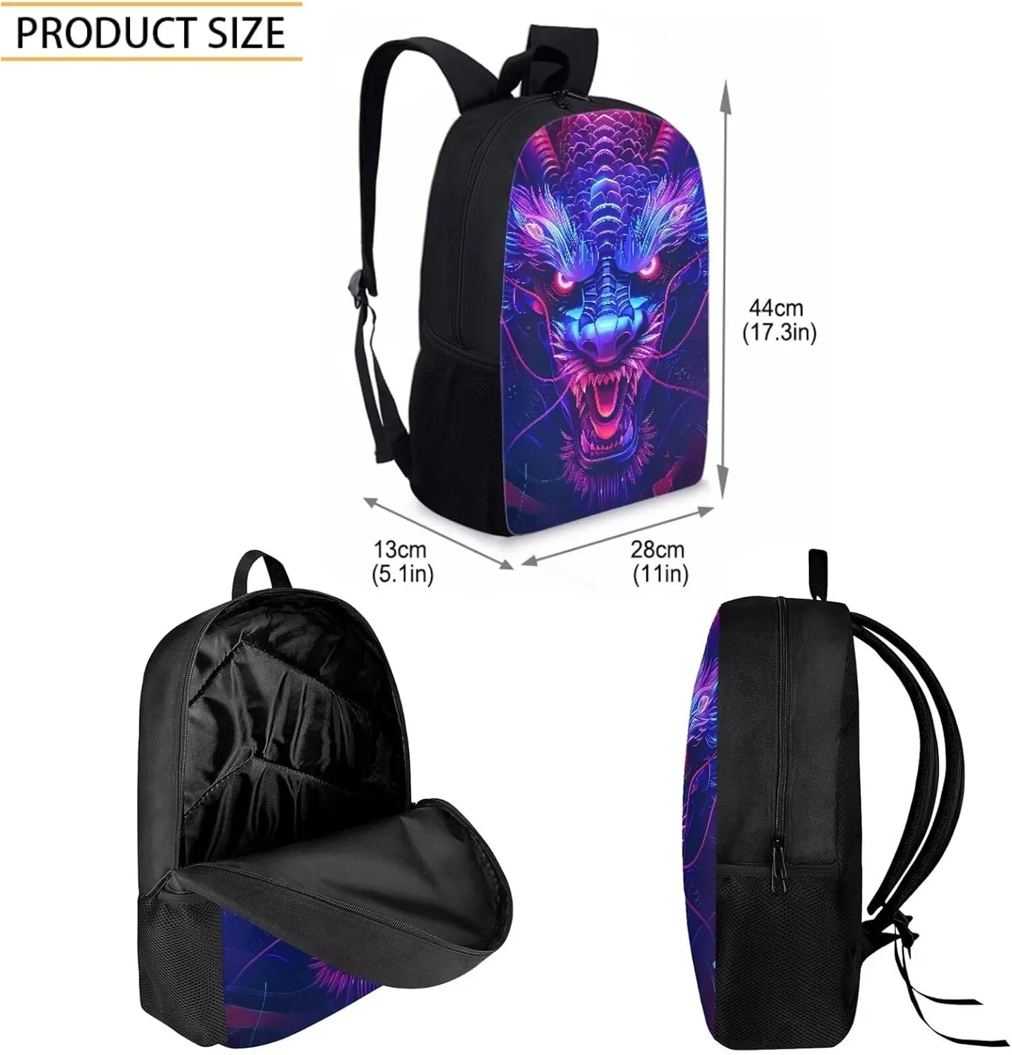 3 In 1 Boys Girls Bags Set, Knapsack Rucksack Lunch Bag with Thermal Insulated Pen Case for Boys Girls Teens