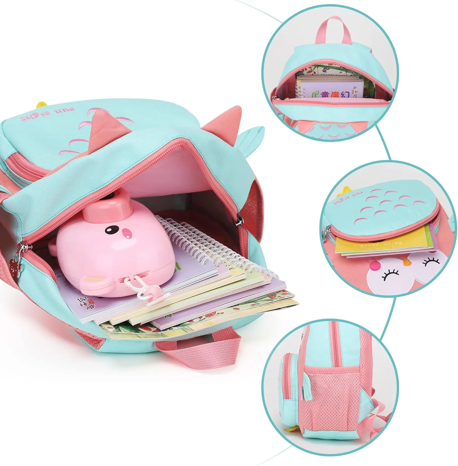 3D Owl Toddler Backpack - Waterproof Lightweight Mini Travel Bag for Boys & Girls 1-5 Years,Unisex Kids Preschool Backpack with Cute Animal Design (Owl Style)