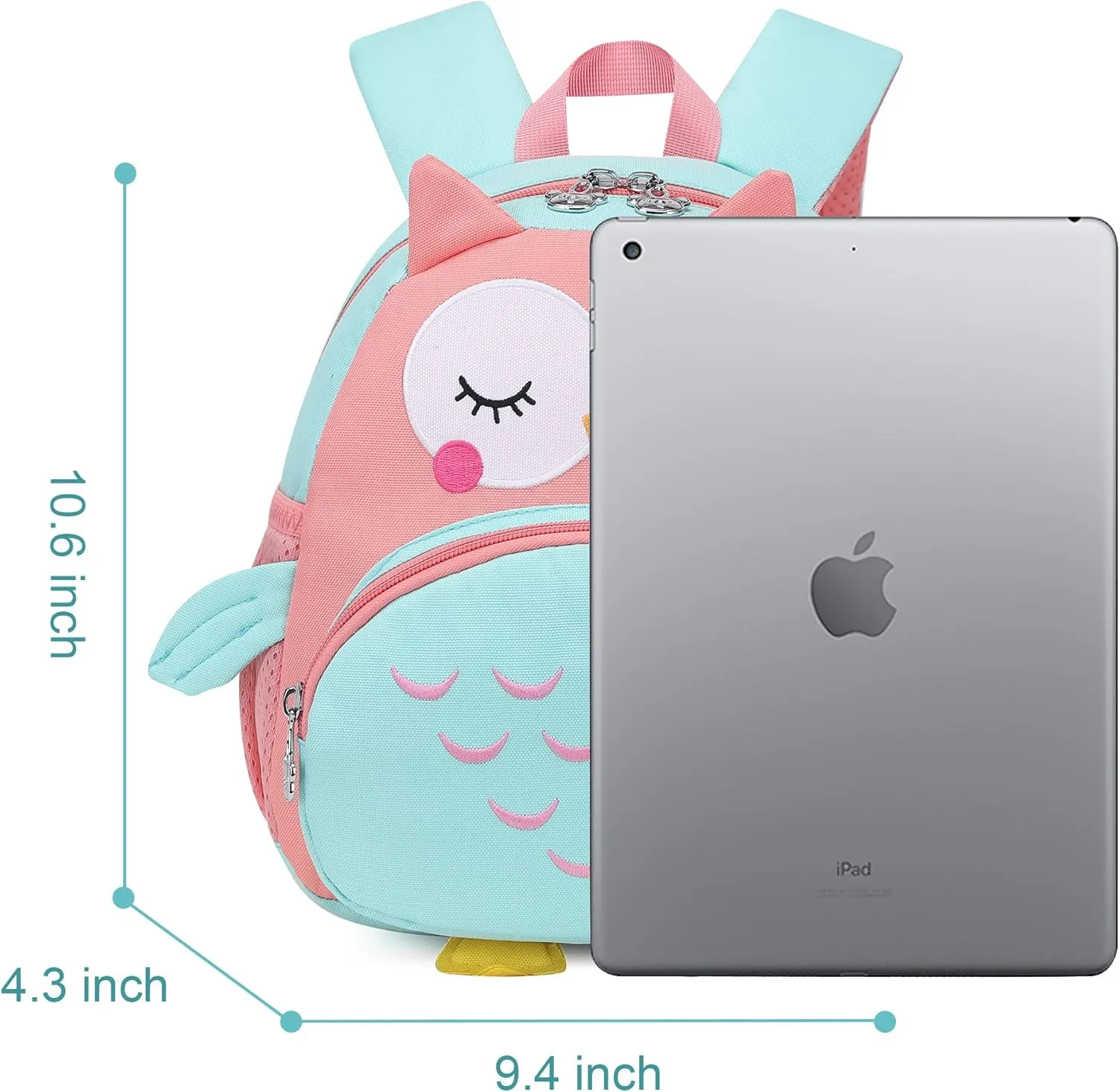 3D Owl Toddler Backpack - Waterproof Lightweight Mini Travel Bag for Boys & Girls 1-5 Years,Unisex Kids Preschool Backpack with Cute Animal Design (Owl Style)
