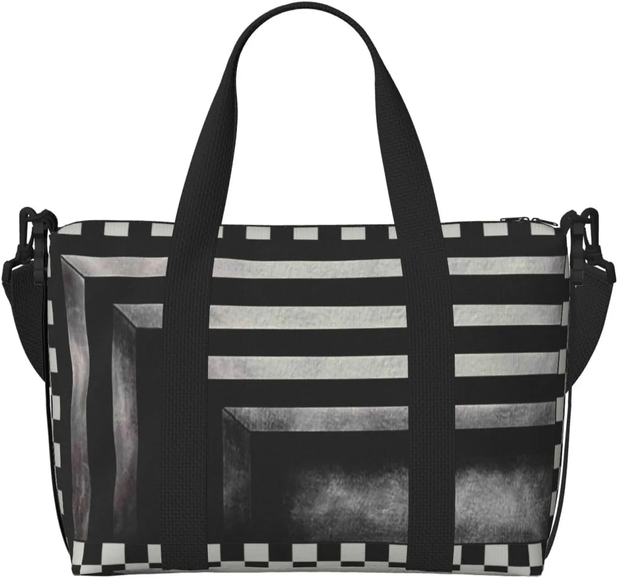 3D Vortex Optical Illusion Square Travel Bag for Women Men Weekender Bags Carry on Overnight Bag Tote Bag Yoga Gym Bag for Gym, Work, Weekend, Travel, Personal Items