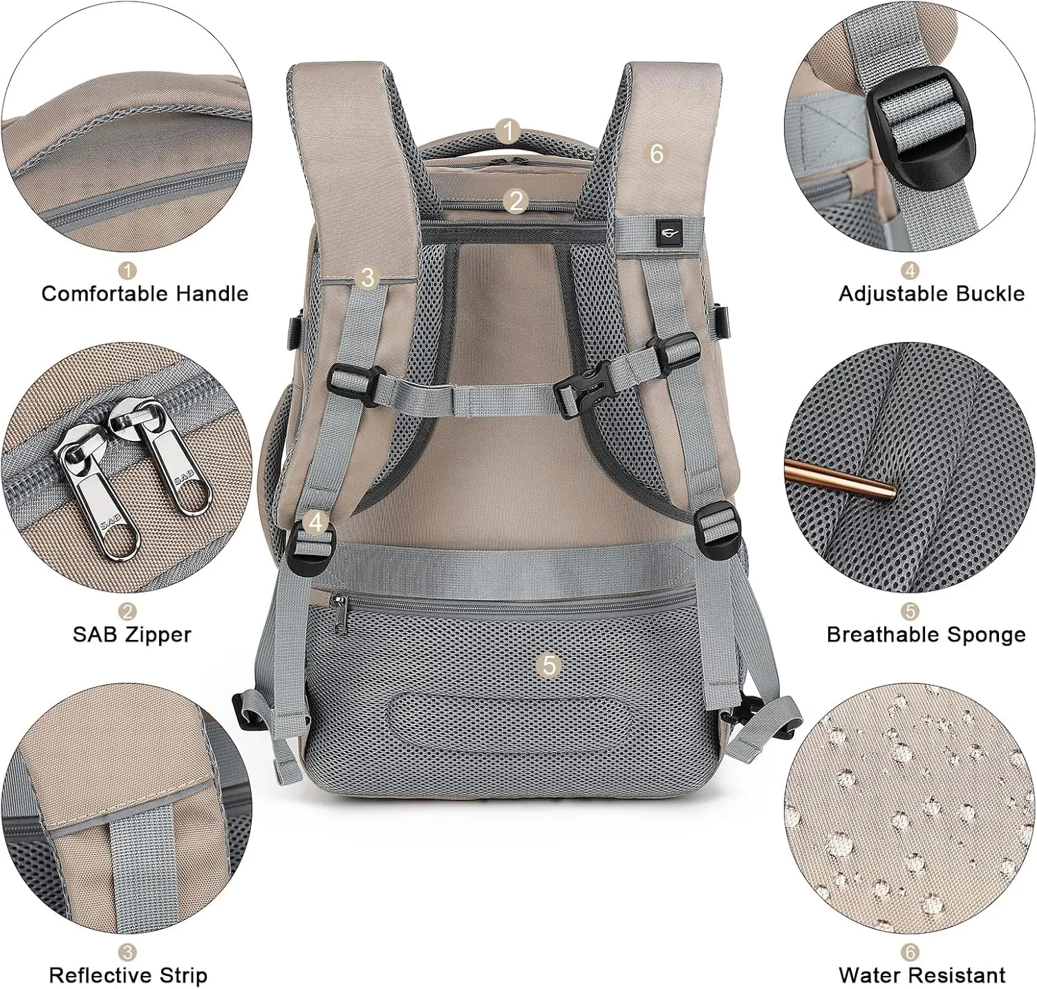 47L Carry on Backpack, Large Travel Backpack for Women Men Airline Approved, Expandable Suitcase Backpacks With Packing Cubes, Carry on Luggage Waterproof Backpack