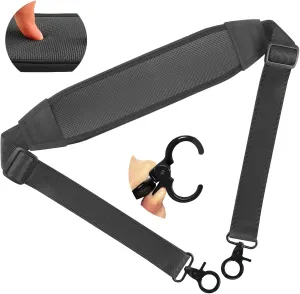 58" Neoprene Shoulder Strap, Soft Universal Replacement Non-Slip Luggage Strap with Double Adjustable Buckles and Large Metal Hook Fits Duffle Messenger Tool Bag Gym Bag