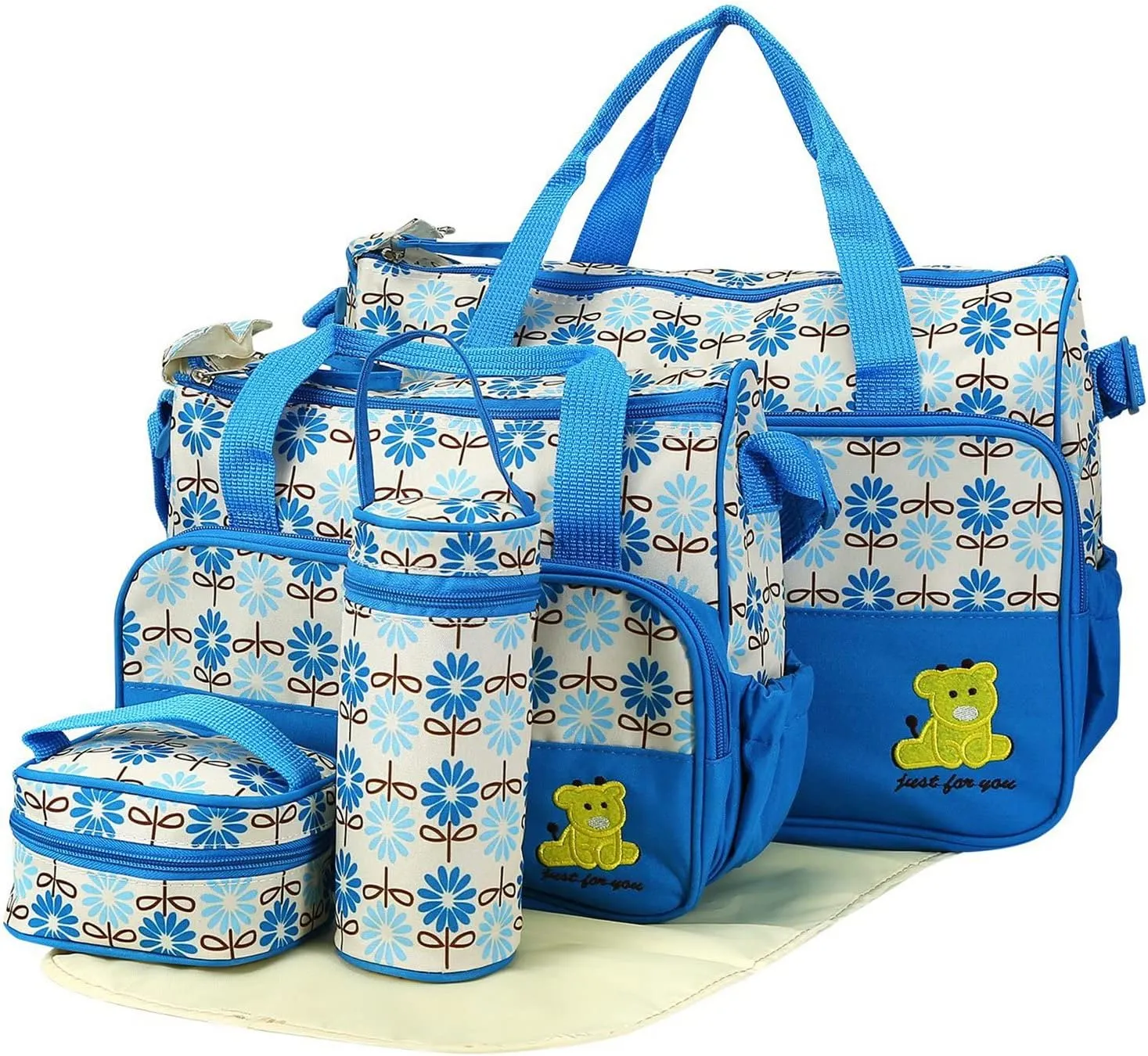 5PCS Baby Nappy Diaper Bags Set Mummy Diaper Shoulder Bags