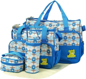 5PCS Baby Nappy Diaper Bags Set Mummy Diaper Shoulder Bags