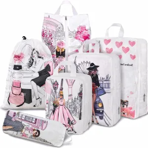 6 Set Compression Packing Cubes Compressed Storage Bags for Carry on Suitcases Packaging Luggage Bags Organizers for Travel