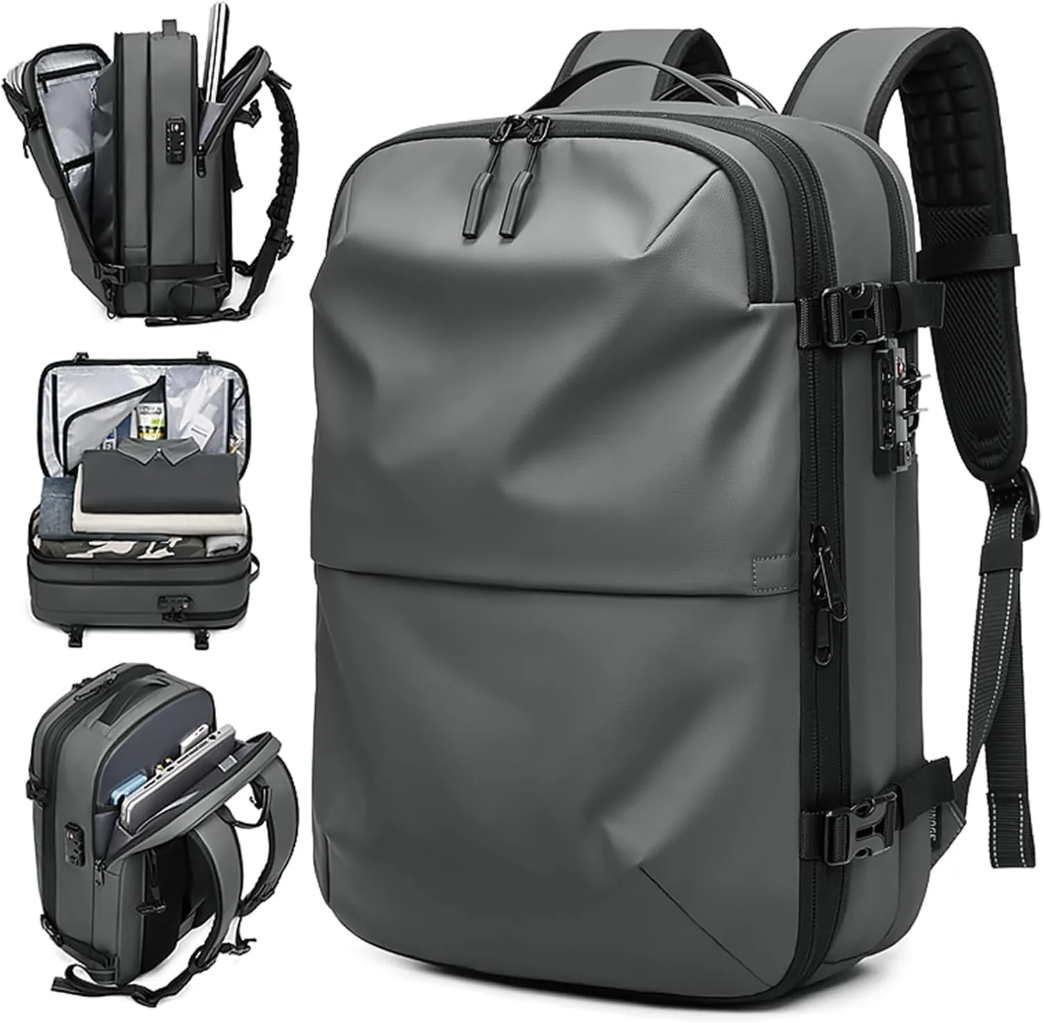 60L Airback Backpacks Expandable Travel Backpack Vacuum Compression Carry on BackPack Anti-theft Waterproof 17inch Laptop Bag