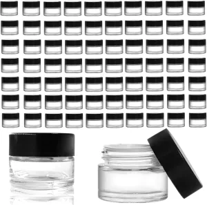 70 Pack Glass Sample Container, 10ml Empty Jars with Lids, 10 Gram Tiny Sample Jar Lip Balm Containers for Cosmetics, Lotion, Cream, Makeup, Samples, Wax, Skincare, Travelling, Retail Store