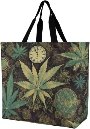 A Puff In Time Weed Marijuana Crossbody Bag Women's Fashion Tote Bag Shoulder Tote Bag Versatile Travel Shoulder Bag Fitness Tote Bag for Fitness Trips Out