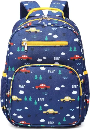 abshoo Car Backpack for Kid Little Small Boys Bookbag Preschool Toddler Backpack (Car)