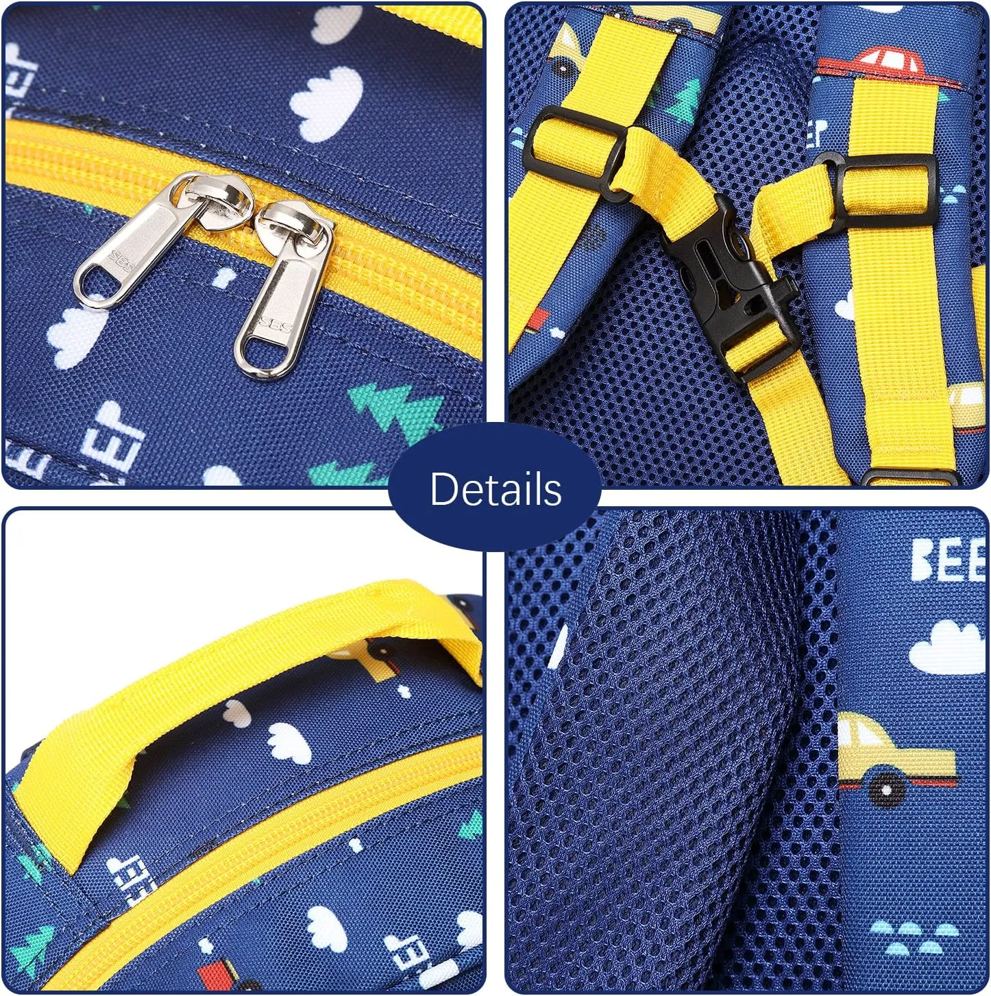 abshoo Car Backpack for Kid Little Small Boys Bookbag Preschool Toddler Backpack (Car)