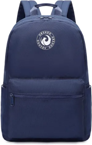 Abshoo Lightweight Backpack for School Classic Basic Water Resistant Casual Daypack Plain Bookbag (Navy)