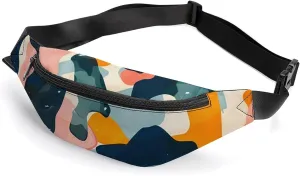 Abstract Camouflage Pattern Crossbody Fanny Pack Waist Packs Adjustable Shoulder Bags Sling Bag for Hiking Running Cycling