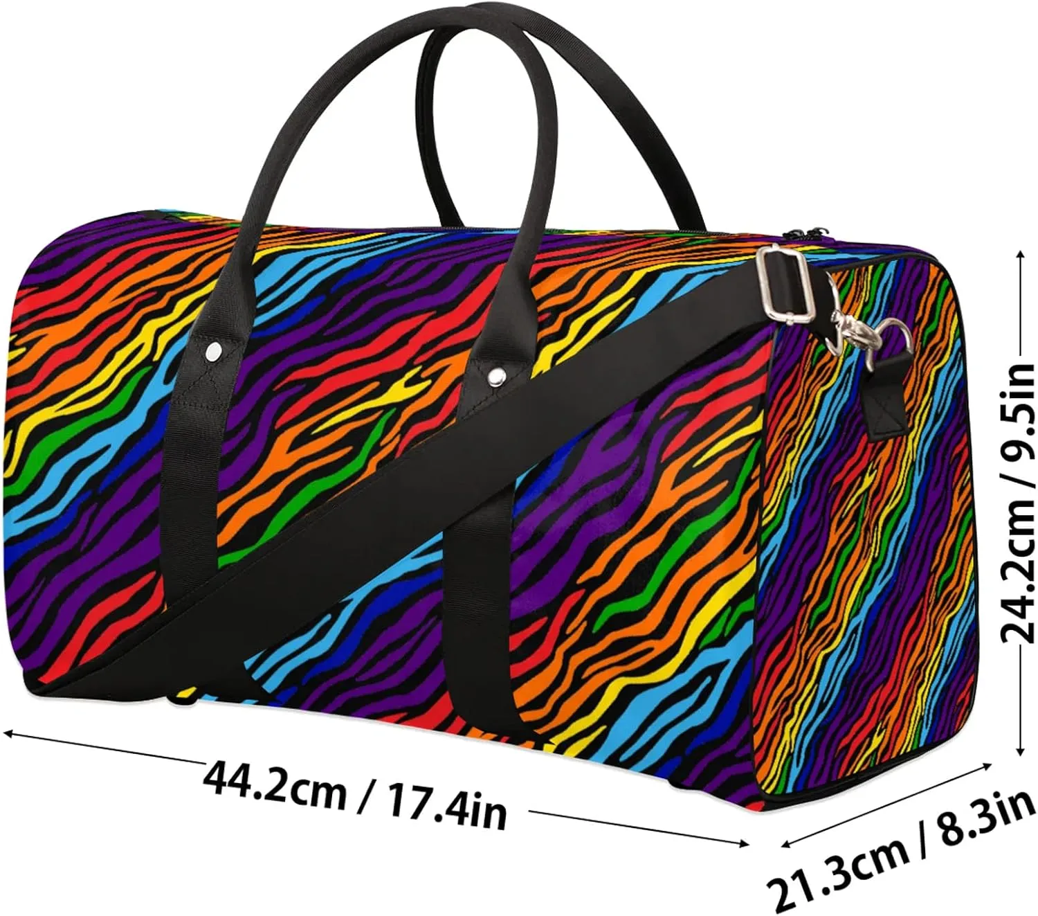 Abstract Stripe Travel Duffle Bag, Weekender Bags for Women Men, Carry on Overnight Bag Waterproof Gym Bags, Hospital Bag for Labor and Delivery