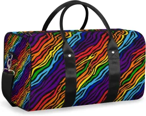 Abstract Stripe Travel Duffle Bag, Weekender Bags for Women Men, Carry on Overnight Bag Waterproof Gym Bags, Hospital Bag for Labor and Delivery
