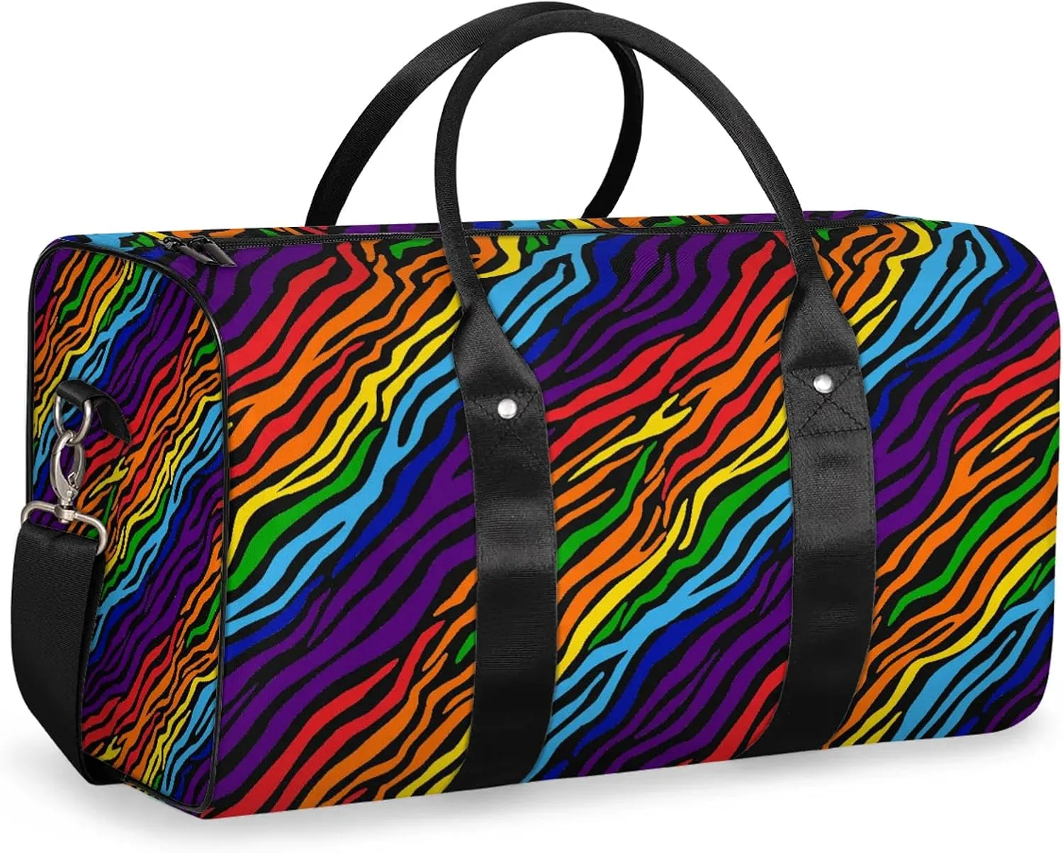 Abstract Stripe Travel Duffle Bag, Weekender Bags for Women Men, Carry on Overnight Bag Waterproof Gym Bags, Hospital Bag for Labor and Delivery