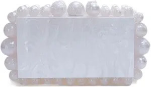Acrylic Evening Handbag Beads Bag For Women Graceful Shoulder Bag Satchel Marble Clutch Purses for Wedding Party
