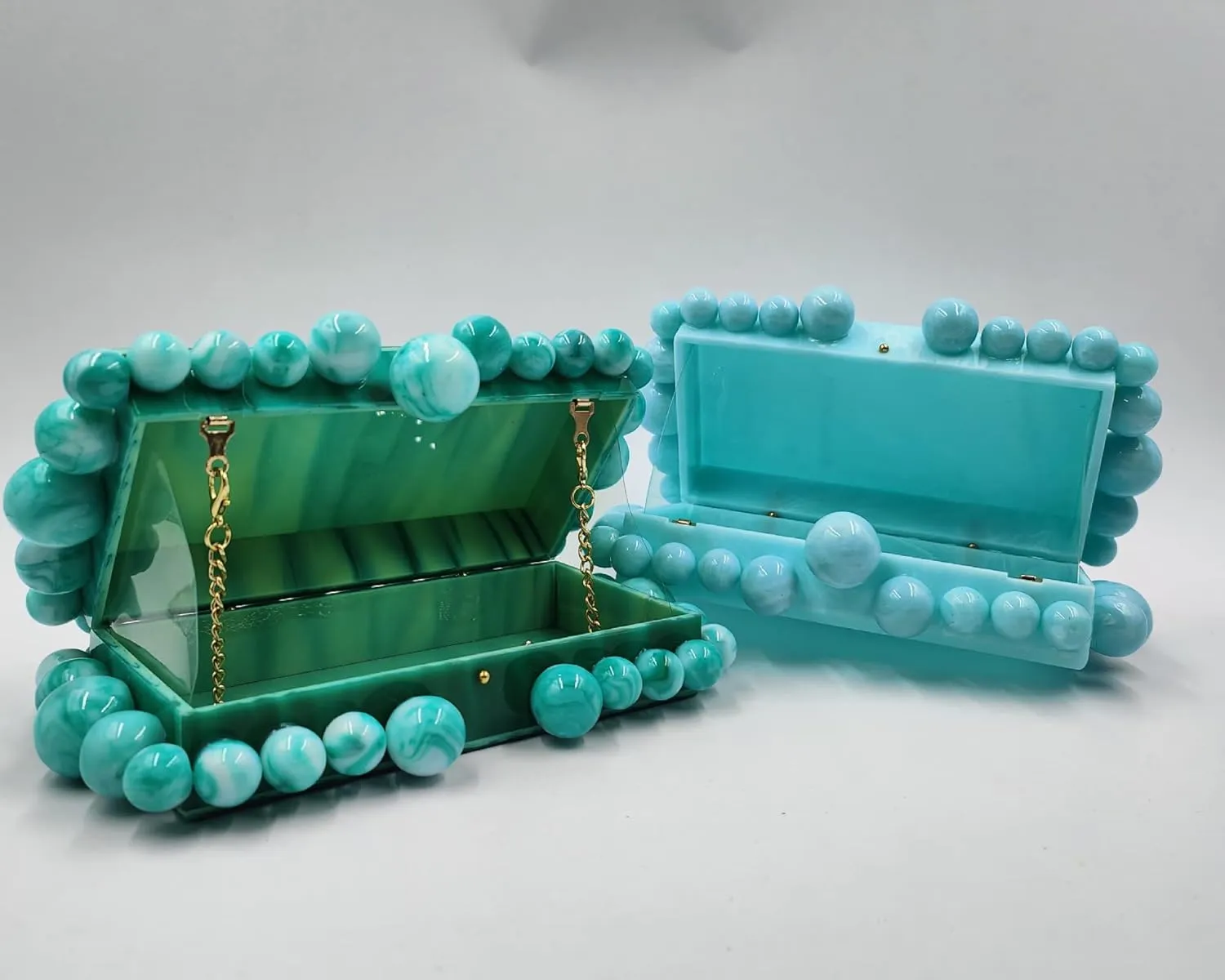 Acrylic Evening Handbag Beads Bag For Women Graceful Shoulder Bag Satchel Marble Clutch Purses for Wedding Party