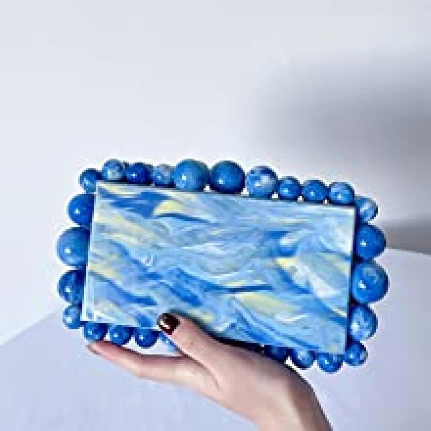 Acrylic Evening Handbag Pearl Women's Clutch Shoulder Bag Crossbody Bag Square Box Wedding Cocktail Party Prom