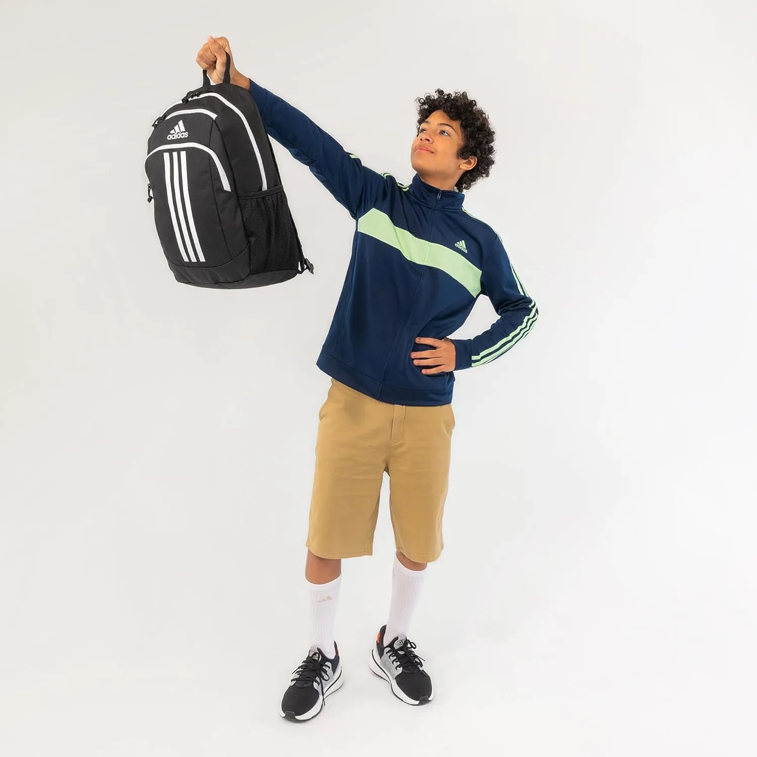 adidas Creator Comfortable and Durable Small Athletic Bag or Laptop Backpack for Women and Men, Black/White, One Size