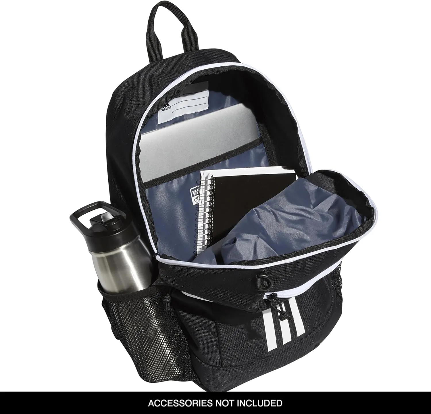 adidas Creator Comfortable and Durable Small Athletic Bag or Laptop Backpack for Women and Men, Black/White, One Size
