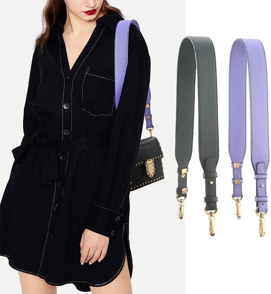 Adjustable Bag Strap Faux Leather-Strap Crossbody Bag Strap-Replacement Shoulder Bag Replacement-Strap for Handbag Purse Black