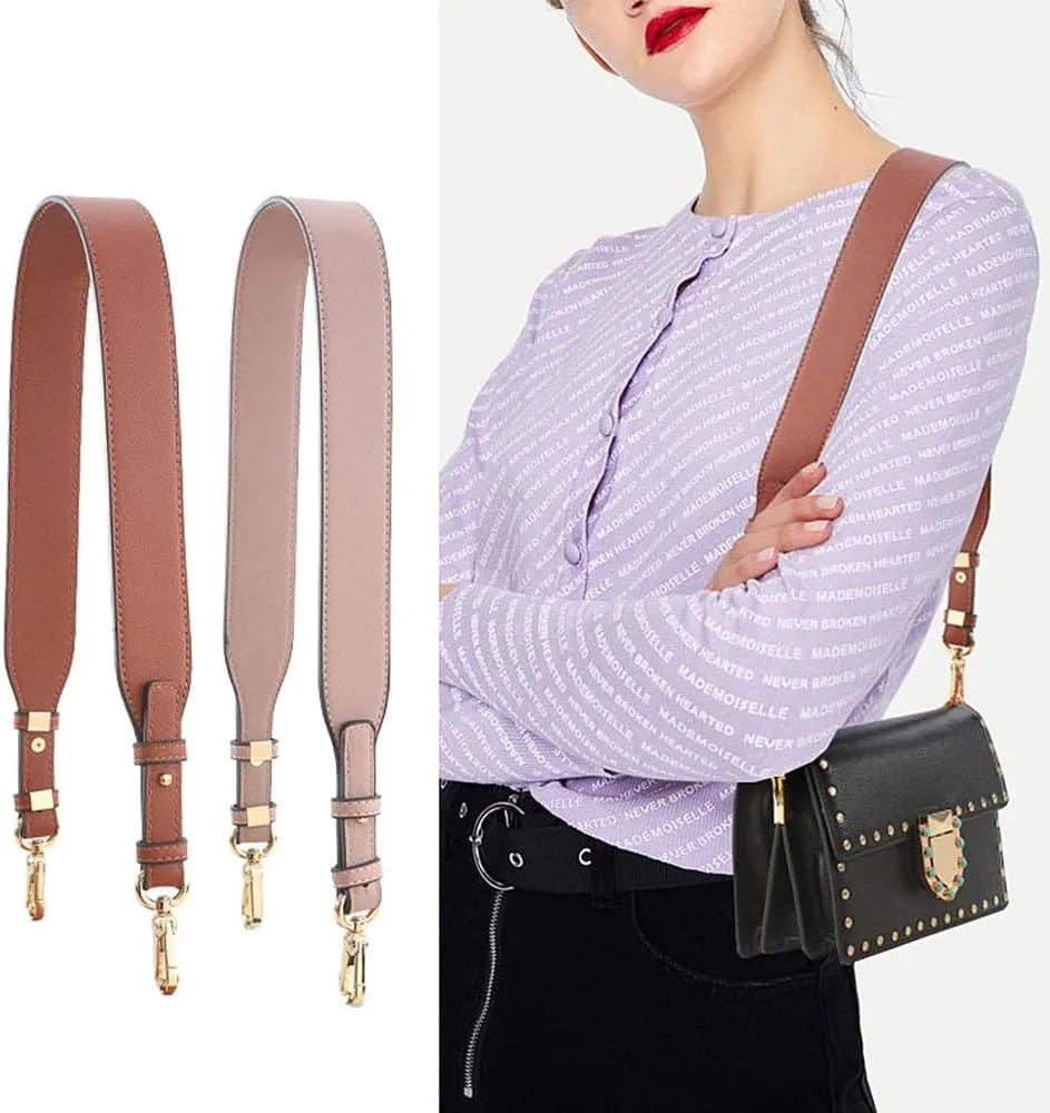 Adjustable Bag Strap Faux Leather-Strap Crossbody Bag Strap-Replacement Shoulder Bag Replacement-Strap for Handbag Purse Black