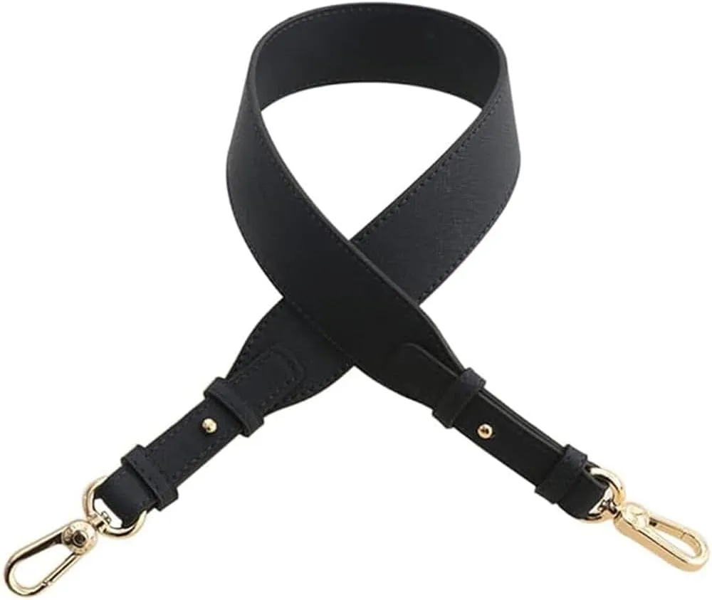 Adjustable Bag Strap Faux Leather-Strap Crossbody Bag Strap-Replacement Shoulder Bag Replacement-Strap for Handbag Purse Black
