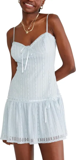 AEROPOSTALE Women's Floral Lace Trim Dress with Removable Strap