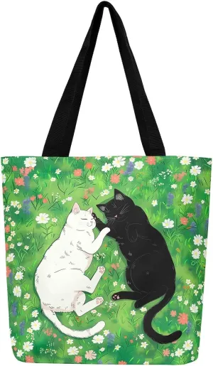 Aesthetic Canvas Tote Bag for Women,Blue Marble Reusable Grocery Handbag,Modern Abstract Shopping Canvas Bags