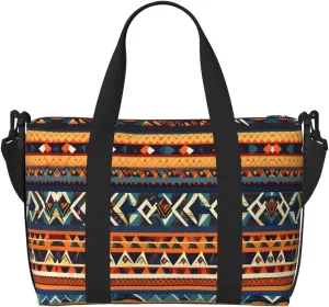 African National Patterns print Travel Duffel Bag,workout duffel bag, overnight shoulder Bag,Weekender Bag for Women Men