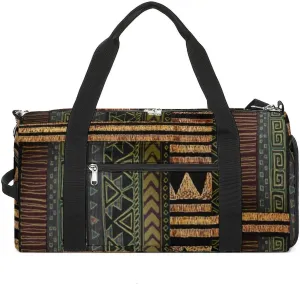 Afrocentric Tribal Motif Pattern Print Lightweight And Large Capacity Fitness Bag