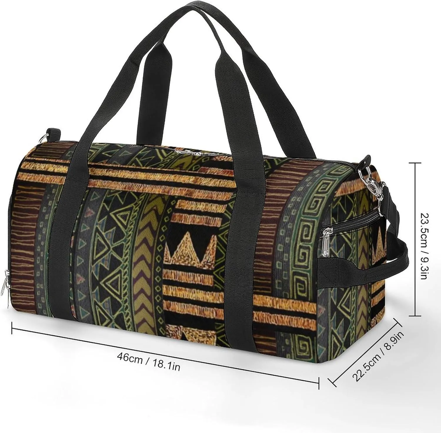 Afrocentric Tribal Motif Pattern Print Lightweight And Large Capacity Fitness Bag