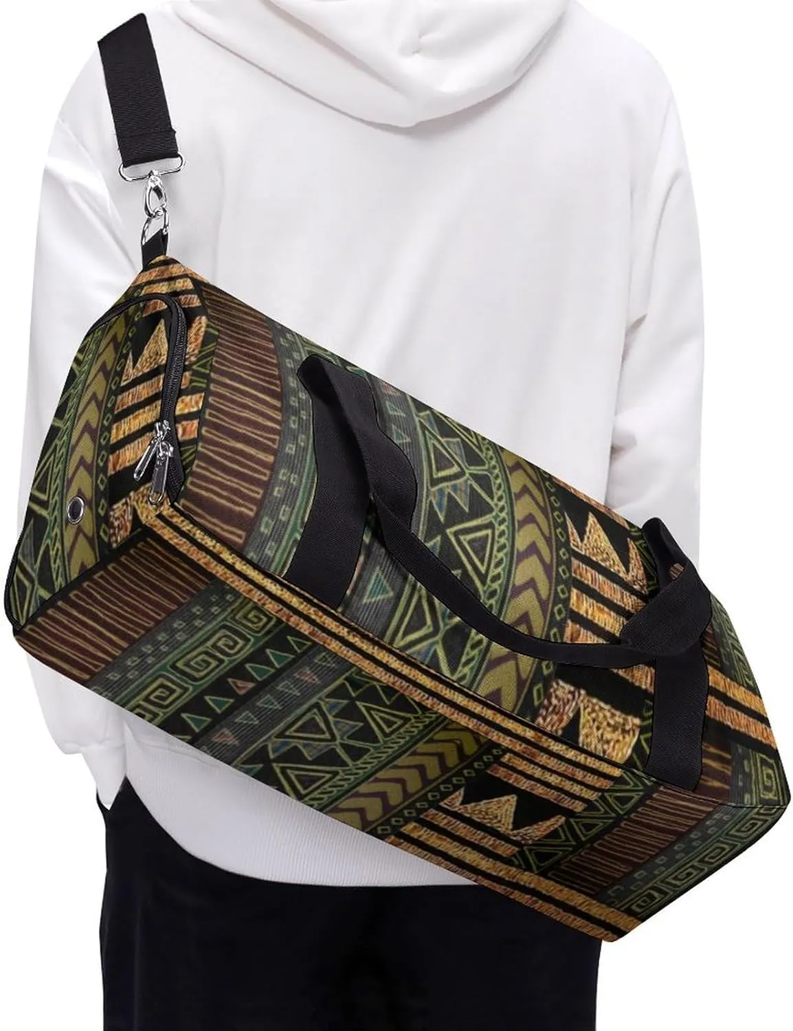 Afrocentric Tribal Motif Pattern Print Lightweight And Large Capacity Fitness Bag