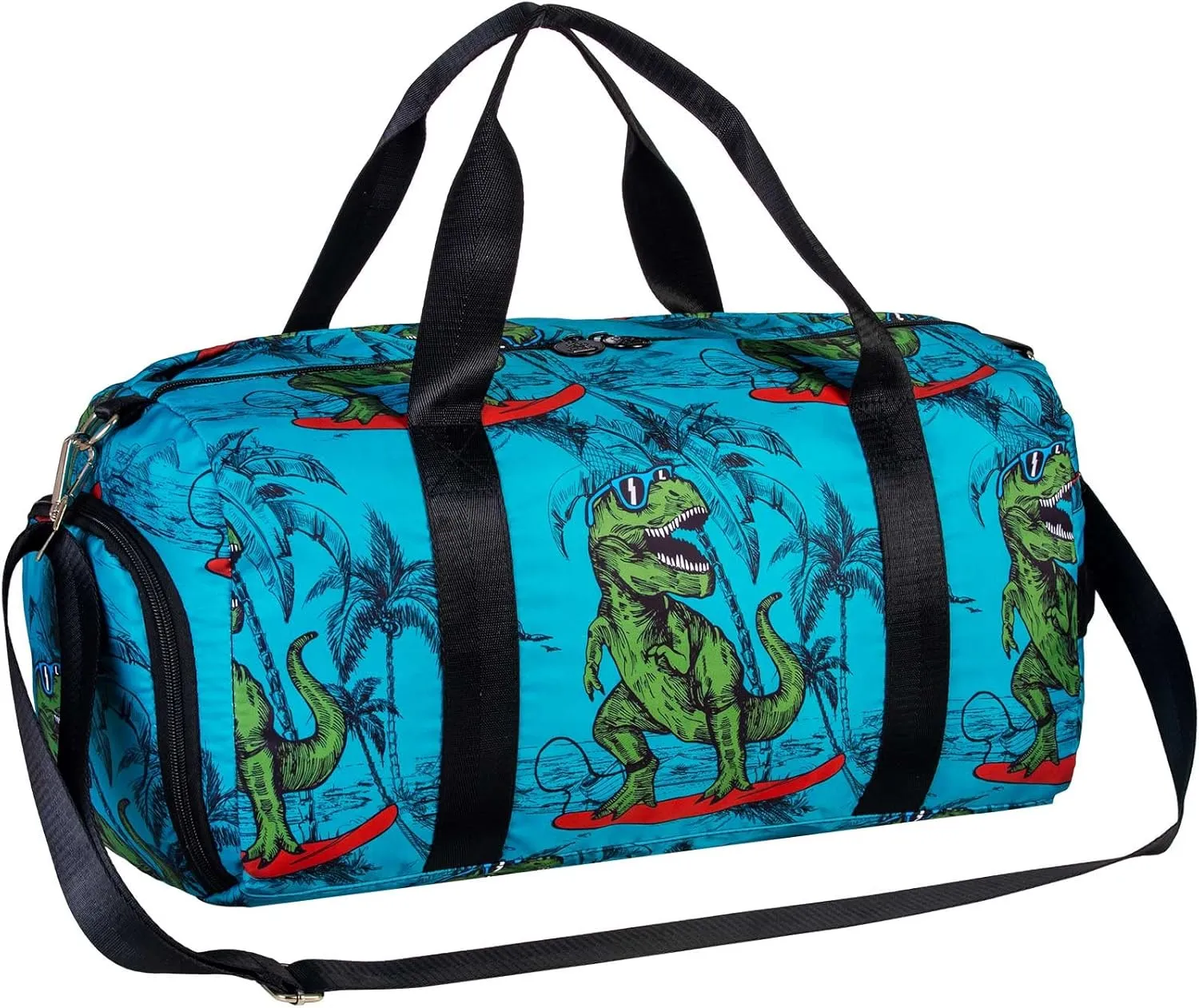 AGSDON Dance Ballet Bags for Girls, Kids Duffle Gym Bag Travel with Shoe Compartments Sports Ballet Bag Teens Weekender Sleepover Carry On Bag Unicorn/Dinosaur