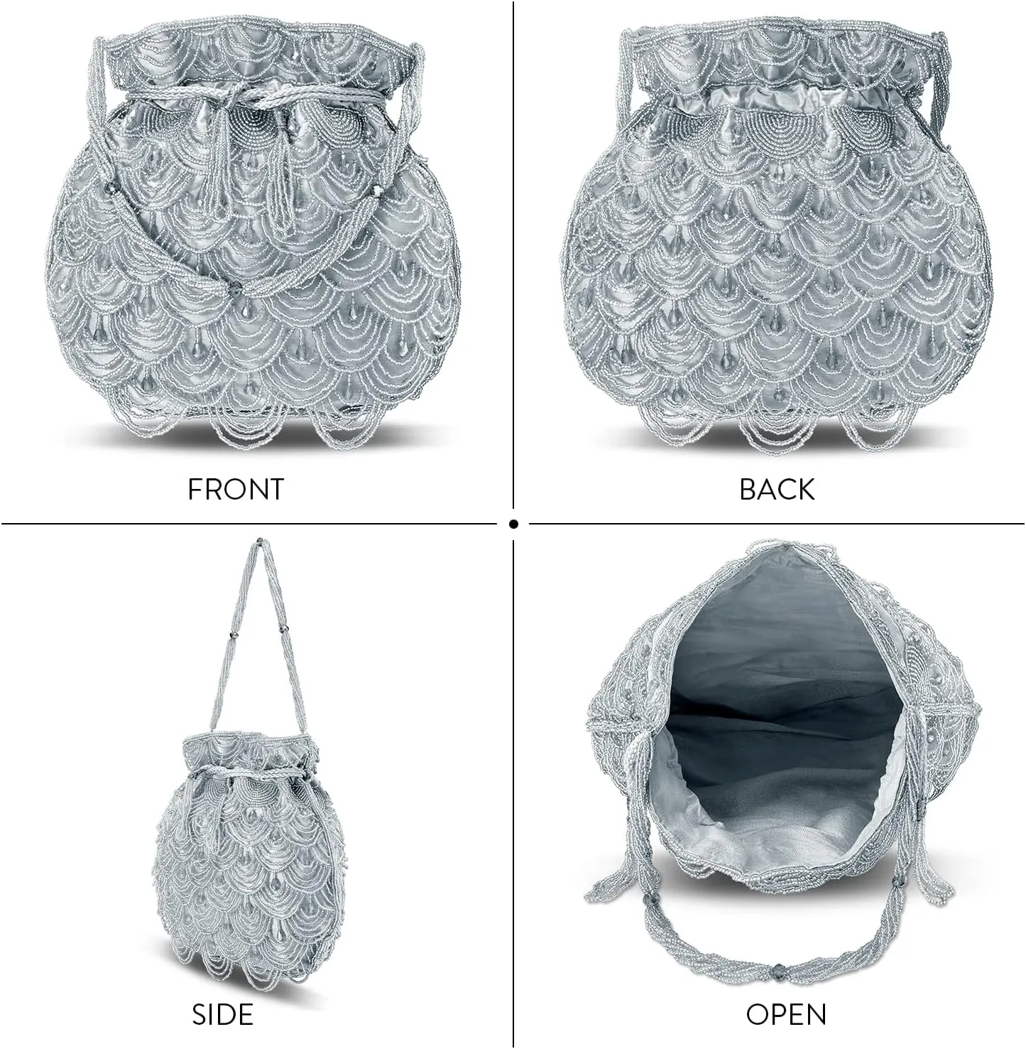 Aheli Potli Bags Gift for Women Evening Bag Clutch Ethnic Bride Purse with Drawstring